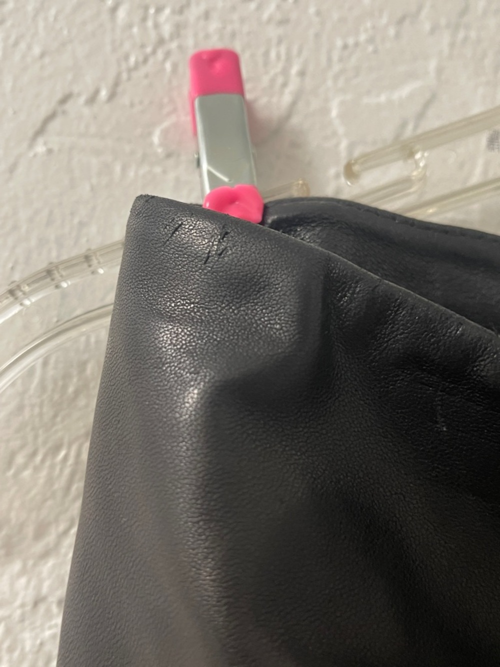 Michelle Mason Black Lambskin Leather Mini Skirt, Size 6 - Picture 10 of 13